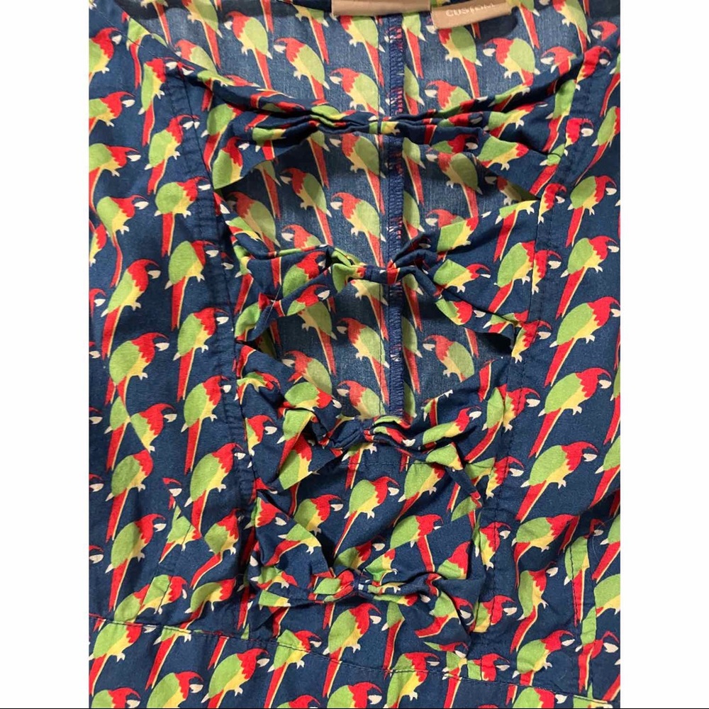 Eshakti tropical parrot print bow front dress 8P - Picture 6 of 7